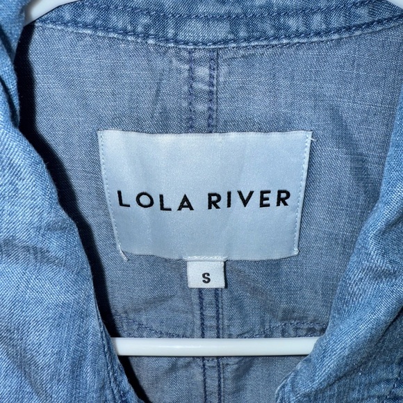 Lola River Women's Blue Button Down Shirt - Picture 4 of 4